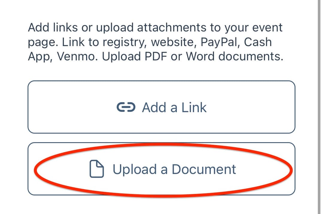Scroll down and tap Upload a Document tab.