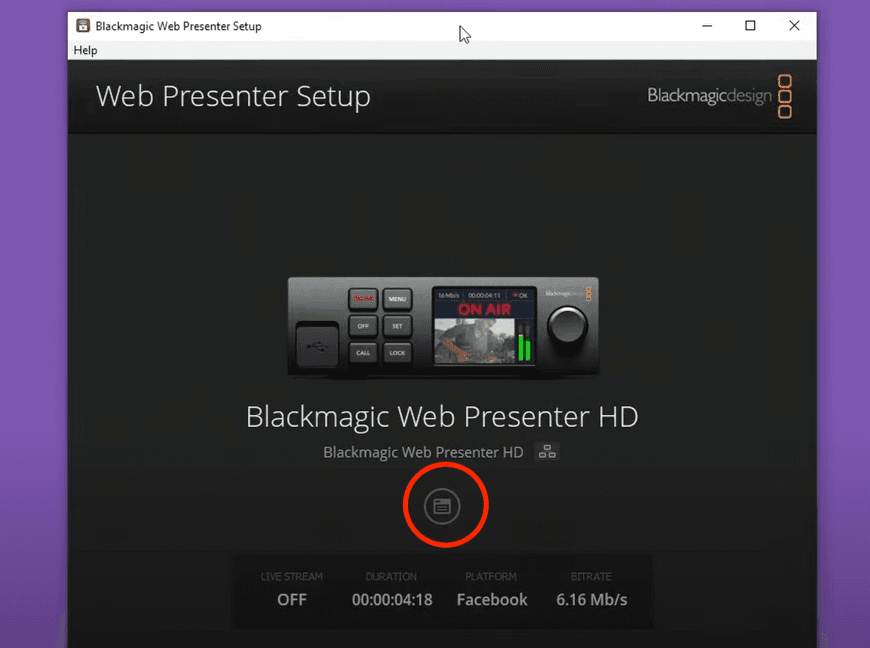 Streaming directly from Web Presenter with Ethernet or wireless modem connection