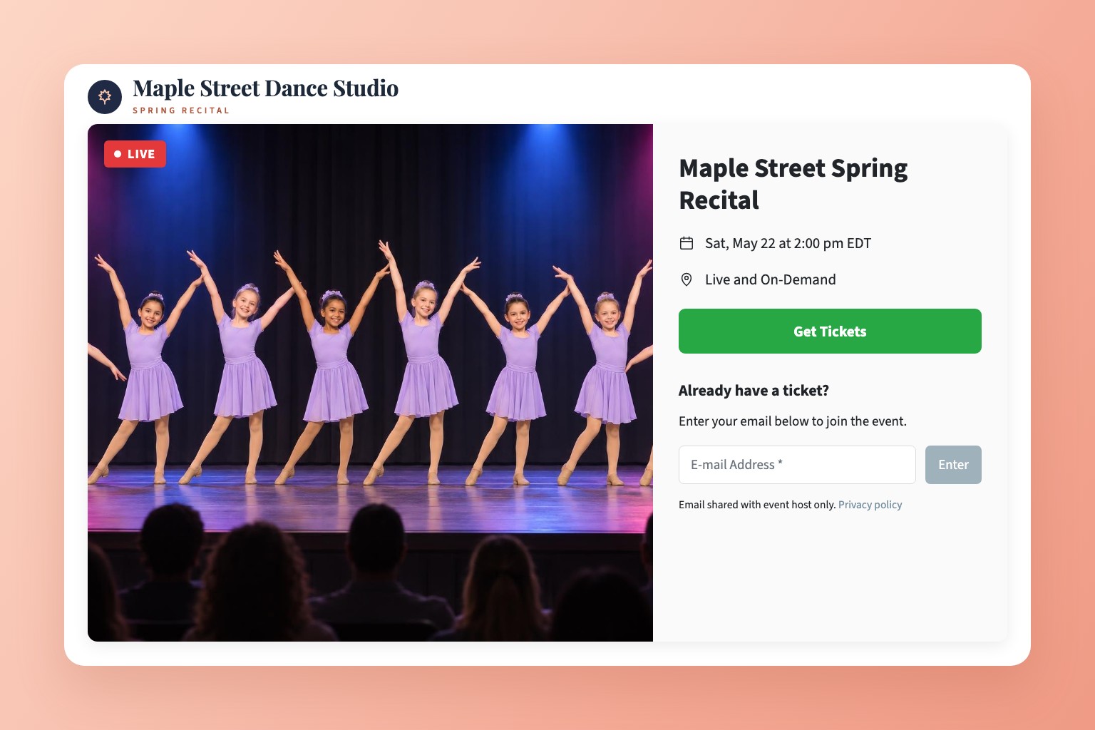 Live Stream Dance Recitals