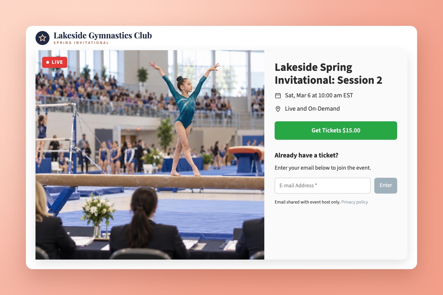 Live Stream Gymnastics Meets
