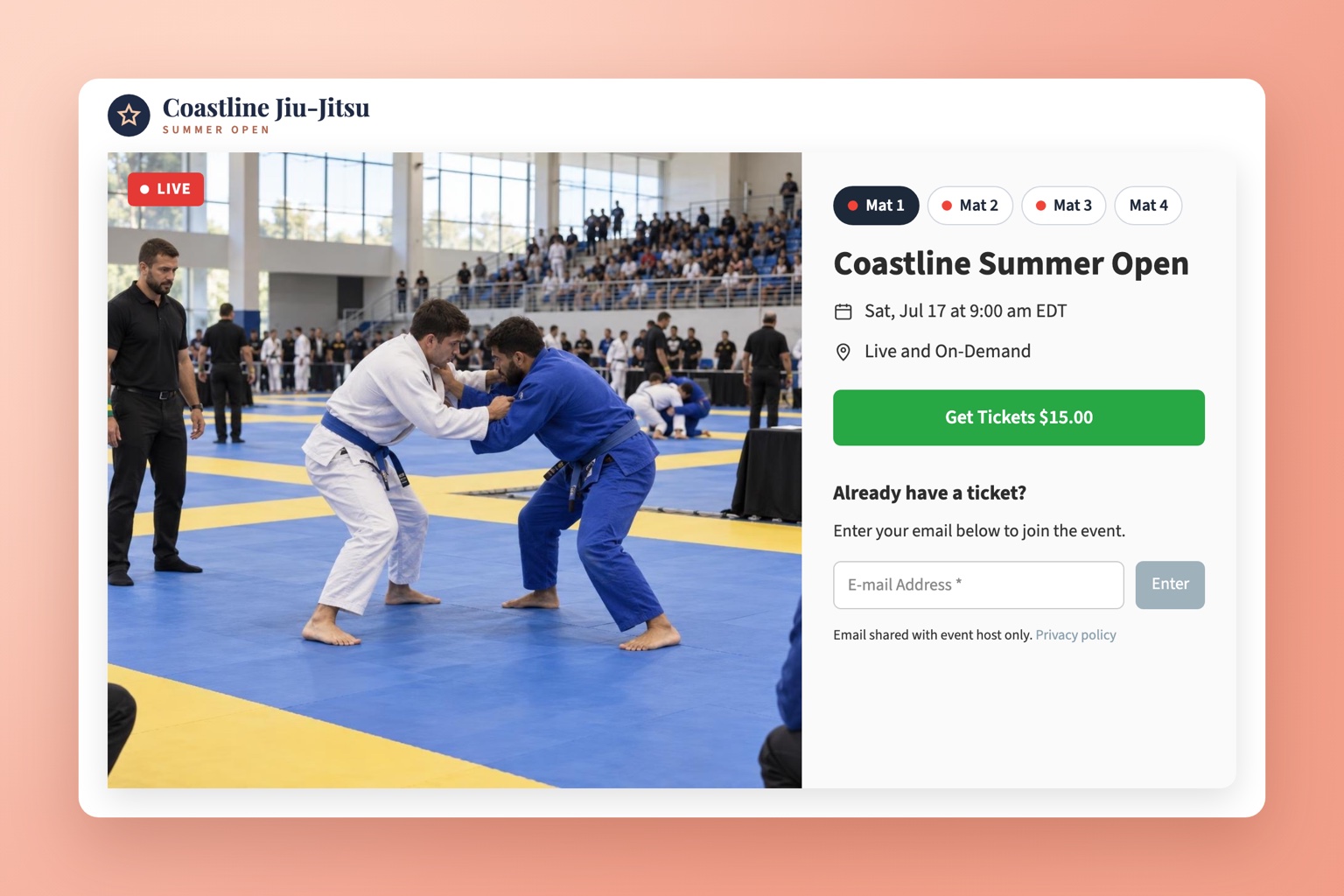 Live Stream Jiu-Jitsu Tournaments