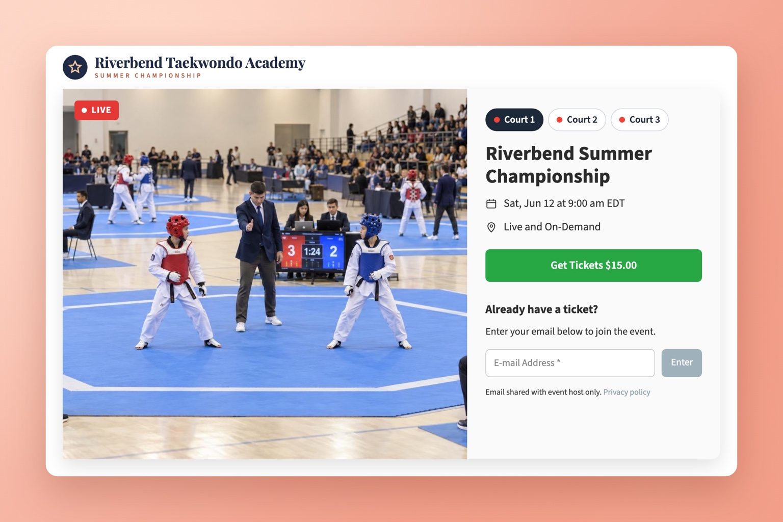 Live Stream Taekwondo Tournaments