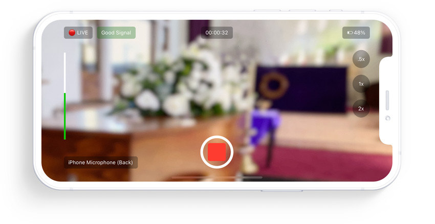 iphone live streaming funeral