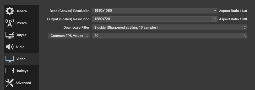 obs studio settings for live streaming events