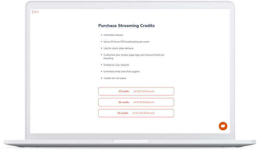 how to purchase live streaming credits