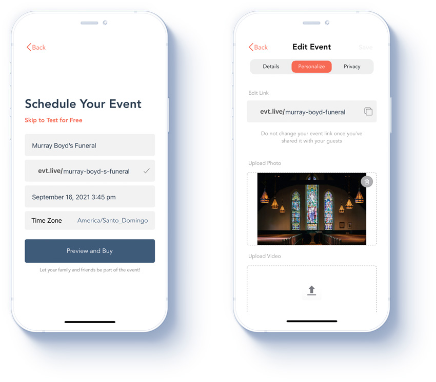 how to live stream a funeral or memorial