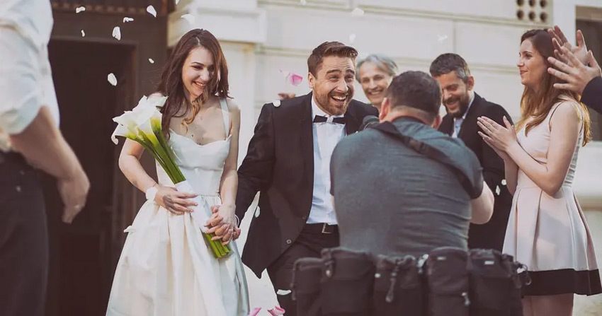 wedding couple during live stream