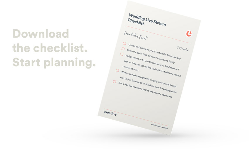 wedding live stream checklist download