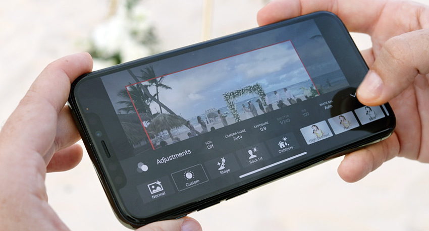 mevo app settings on iphone