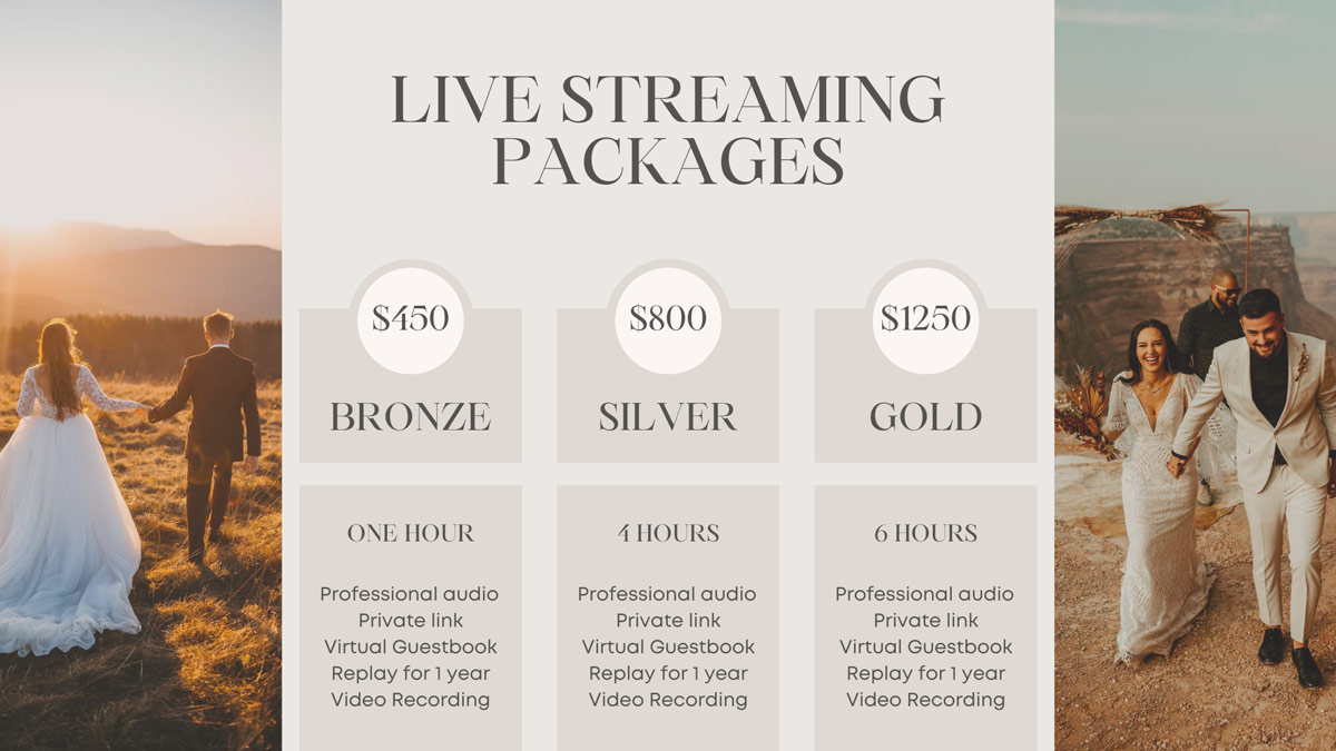 live streaming wedding packages