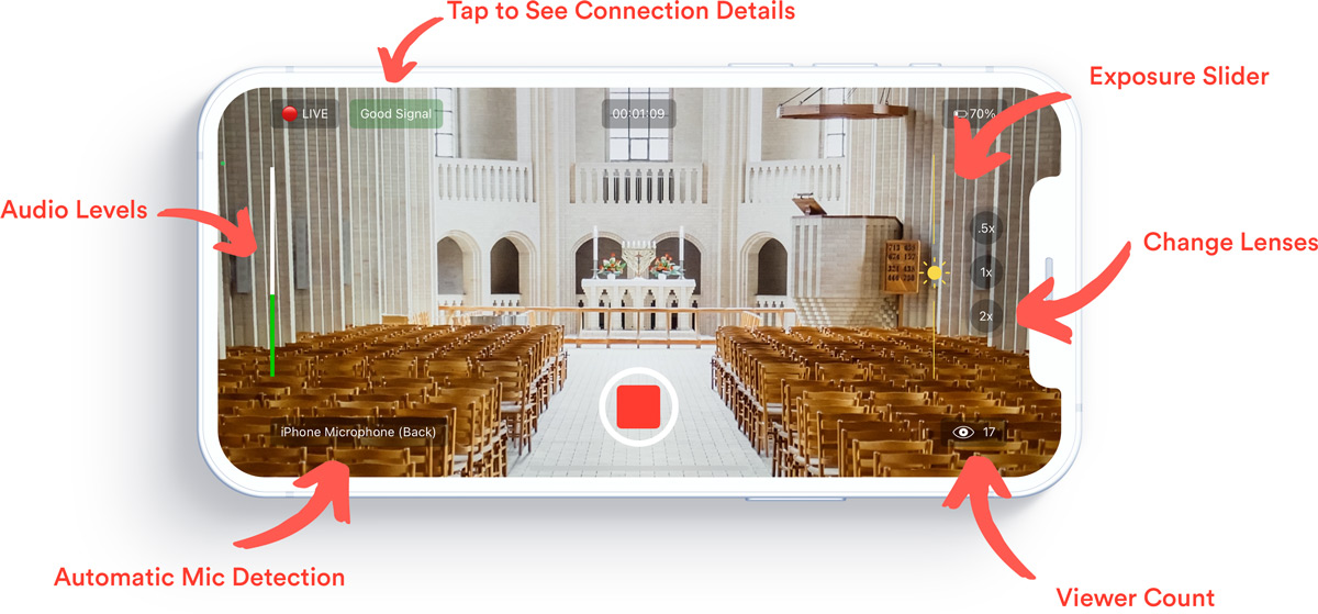live streaming app features