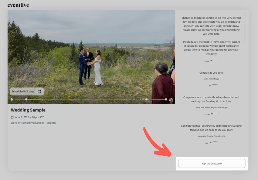 sign the virtual guestbook
