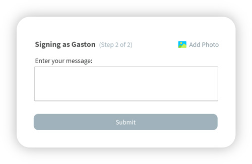 how to sign the virtual guestbook