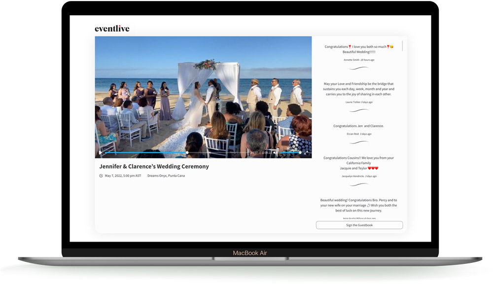 watching a wedding live stream