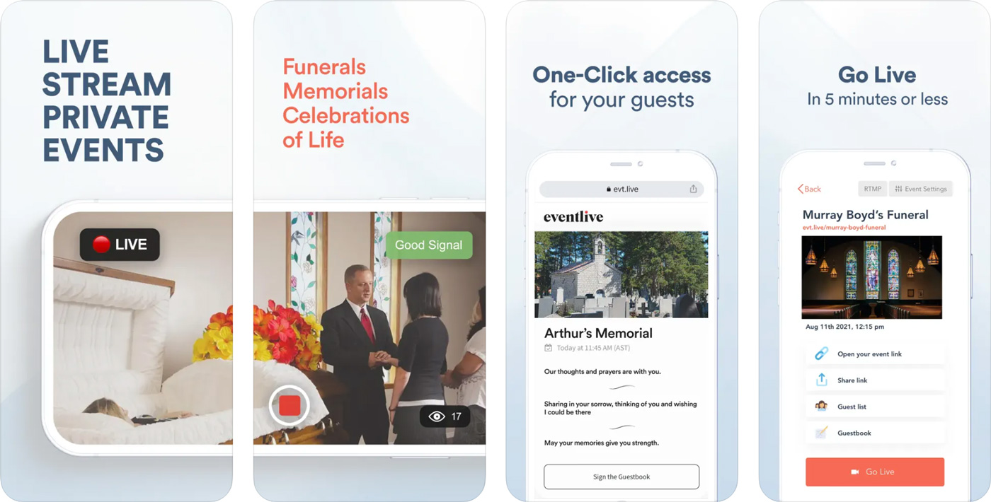 eventlive funeral streaming app