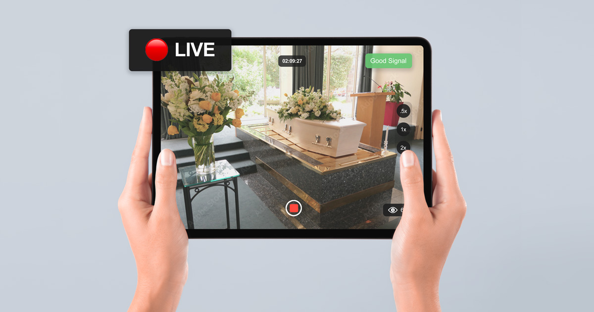 Can you live stream funerals from an iPad or Tablet?