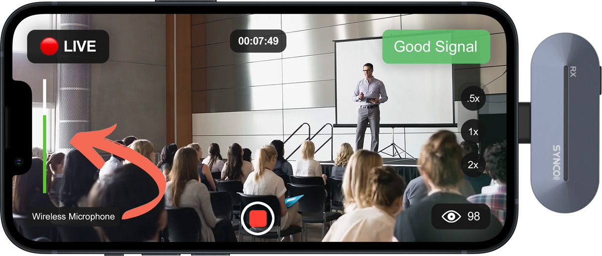 monitor audio levels during live stream