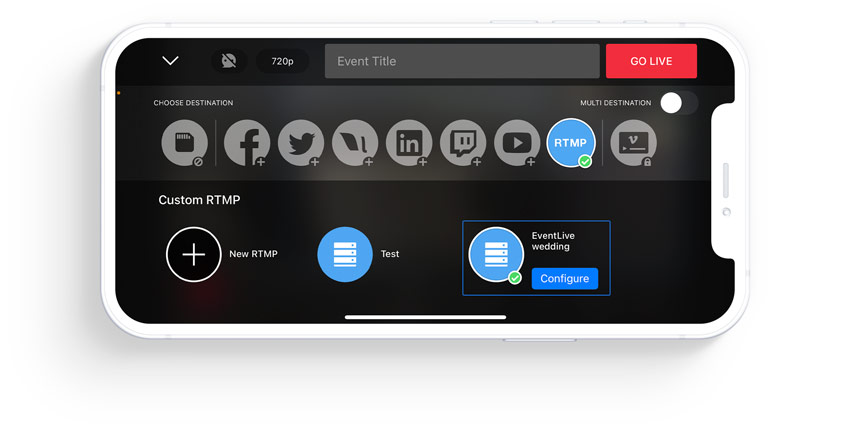 mevo start rtmp configuration